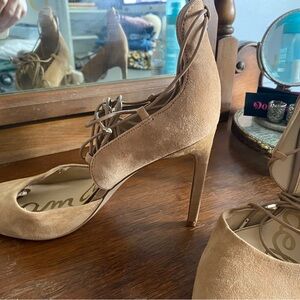 Elegant Tan Suede Women's Heels